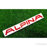 โลโก้เหล็ก ALPINA ขนาด กว้าง22cm สูง2cm สีแดง