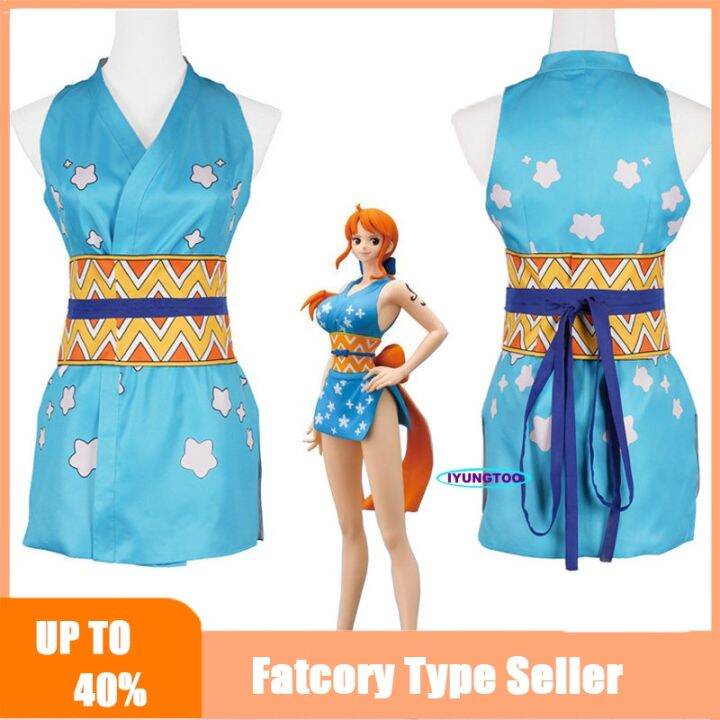 Anime One Piece Nami Wano Cosplay Kimono For Women Nami Yukata Costume
