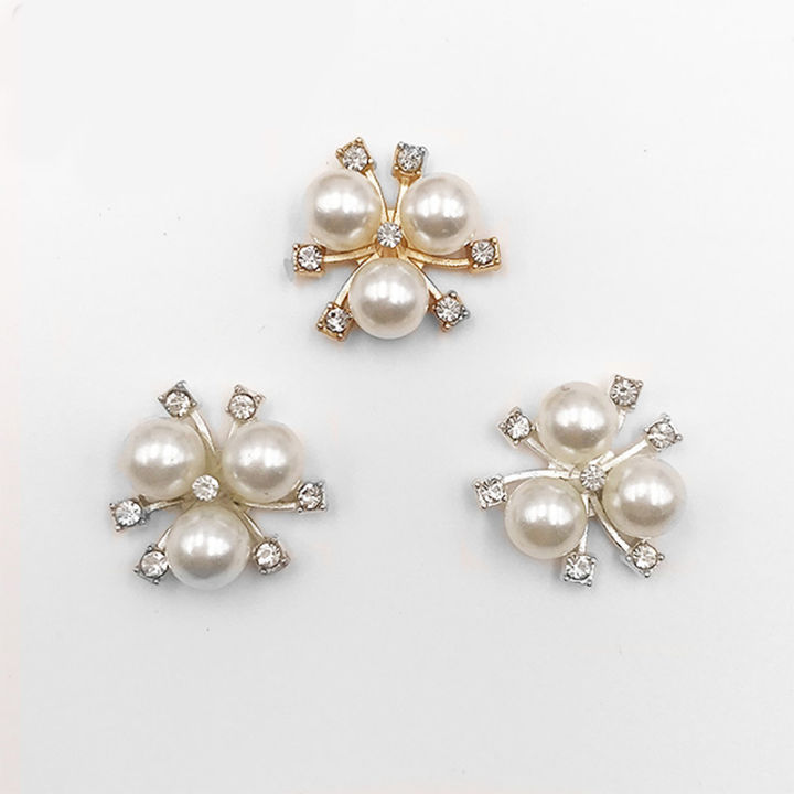 shiqinbaihuo-10pcs-diy-ดอกไม้-rhinestones-pearl-ปุ่มตกแต่งงานแต่งงานเย็บตกแต่งหัตถกรรม