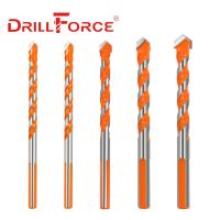 Drillforce 5PCS Drill Bits Set กระเบื้องคอนกรีตมัลติฟังก์ชั่นแก้วอิฐเซรามิกไม้พลาสติก 6/8/10/12 มม. คาร์ไบด์ปลายบิต