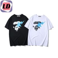 LD  Tshirt  เสื้อยืดถูกๆ เสื้อยืดคอกลม Luminous Noctilucous APE Bape Blue Lightning สีขาวสีดำเสื้อยืดผ้าฝ้ายบุรุษผู้หญิง เสื้อแขนสั้นลวงตา เสื้อยืดผ้าฝ้าย