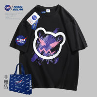 เสื้อยืดแขนสั้น Nasa 2023รุ่นใหม่พิมพ์ลายสำหรับคู่รักชายและหญิง