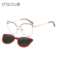 O-Q CLUB Cat Eye Women Sunglasses Magnetic Clip On Fashion Polarized Glasses Optical Prescription Eyeglasses Frame B23116