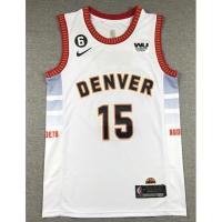 นิวเจอร์ซีย์คุณภาพสูง 【2 styles】2023 nba jersey Denver Nuggets No.15 Jokic white basketball jersey