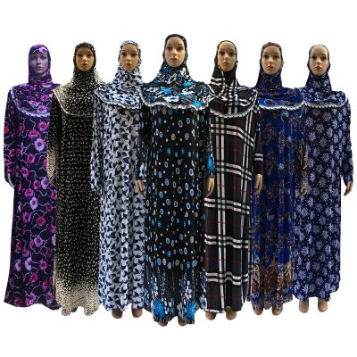 【YF】 (12 pieces/lot) New Style Women khimar Kaftan Muslim abaya Maxi Dress prayer clothing hijab qk033