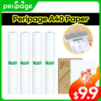 PeriPage กระดาษ A4ความร้อนสำหรับเครื่องพิมพ์ A40แห้งเร็วเก็บได้นานม้วนกระดาษต่อเนื่องพับกระดาษความร้อน Papel Termico