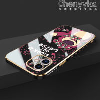 เคส Chenyyka สำหรับ iPhone 11 11 Pro 11 Pro Max เคสลายหมีสตรอเบอร์รี่ดีไซน์ใหม่ด้านข้างเคสซิลิโคนป้องกันกล้องฝาปิดเลนส์เต็มรูปแบบป้องกันกล่องกันกระแทก Softcase