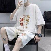 【hot seller】 Waffle Kong Mens Short-sleeved Clothing Set Matching Handsome Brand