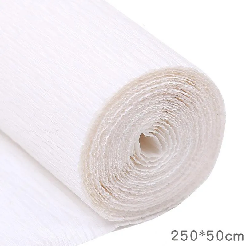 50x250cm Colored Crepe Paper Roll Origami Crinkled Crepe Paper
