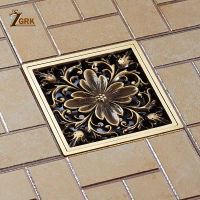 ZGRK Floor Drains Square 10cm Shower Drain ss Floor Drain Trap Waste Grate With Hair Strainer Bathroom Shower Accessories