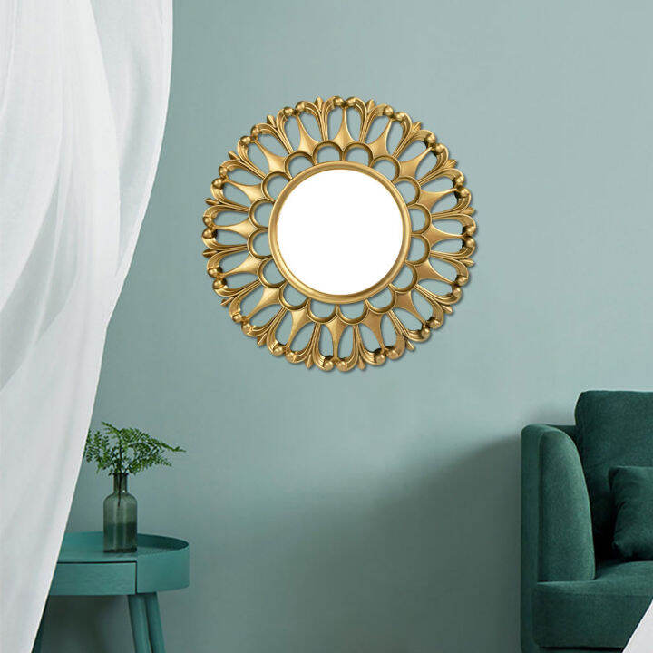BolehDeals Nordic Wall Mirror Gold Frame Small Mirrors for Corridor