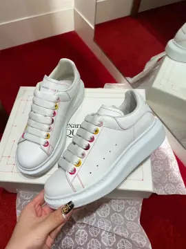 Shop Alexander Mcqueen White Shoes Flat Bottomed Elevated Sneakers Unisex  Style with great discounts and prices online - Sep 2023