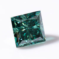 Loose Moissanite Gemstone Green Color Crushed Ice Princess Cut Brilliant Gemstone Diamond VVS Clarity Engagement Jewelry Making