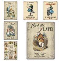 โปสเตอร์ Vintage Alice In Wonderland ป้ายโลหะดีบุก Agedsign,Magical Solution Quotes Decor,ของขวัญที่สมบูรณ์แบบสำหรับเด็กผู้หญิง,เหมาะสำหรับห้องนั่งเล่นและของตกแต่งงานปาร์ตี้