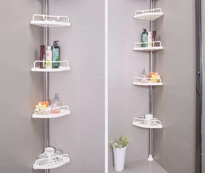 The $13 TuoxinEM Caddy Corner Shelf Adds Storage in Small Spaces