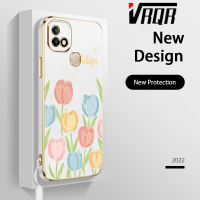 VRQR Infinix Smart 5 Pro/10i ร้อน/X659B/PR652B/X658E/PR652C/X658B เคสป้องกันโทรศัพท์6DStraight ชุบขอบทิวลิปสดใหม่คุณภาพสูงหรูหรานุ่มดีไซน์ใหม่การป้องกันใหม่