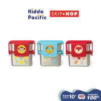 Skip Hop Zoo Stainless Steel Lunch Kit กล่องข้าว สแตนเลส 2 ชั้น ฝาปิดแบบบานพับป้องกันการรั่วซึม