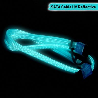 [CoolBlasterThai] SATA Cable VIZO UV Blue Reflective 90-180 Degrees