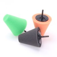 3 Pcs Car Burnishing Foam Sponge Automotive Polishing Cone Shaped Buffing Pads Car Wheel Hub Care Metal Pad Soft Polishing tool