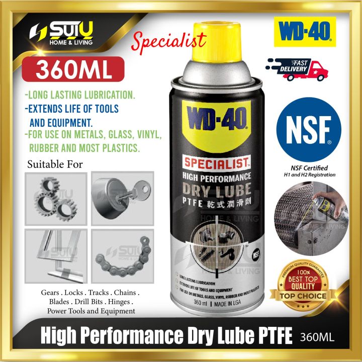 【100% ORIGINAL】WD-40 360ML Specialist High Performance Dry Lube PTFE ...