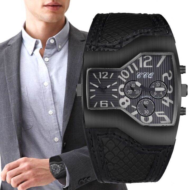 july-new-online-celebrity-domineering-big-dial-mens-watch-genuine-dual-movement-leather-personality-cool-hip-hop