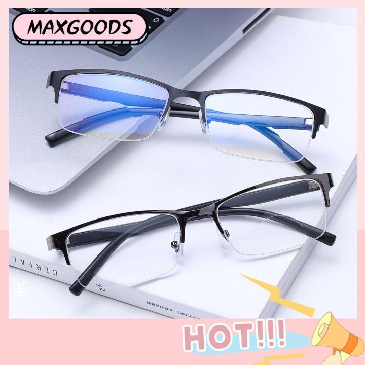 Maxg Classic Anti Eye Strain Half Frame Uv Filter Reading Glasses Progressive Multifocus Blue 