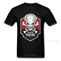 Predator Hunter Club T Shirt Men Black Tshirt Cotton Skull Tops Cartoon Tees Movie T Shirts Alien Monster Horror Clothes 【Size S-4XL-5XL-6XL】