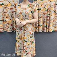 COD SDFGERGERTER ✷ↂ❈Middle-Aged Mom Large Size Dress Western Style High Noble Lady New Womens Skirt duster pambahay daster plus With Sleeve pantulog terno womens sleepwear casual floral Long vintage elegant