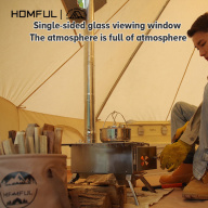 HOMFUL Lều lò củi cắm trại ngoài trời sử dụng bếp cầm tay sưởi ấm với bếp thumbnail