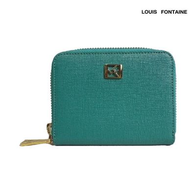 Louis Fontaine กระเป๋าสตางค์พับสั้น ซิปรอบ รุ่น Lucky - สีเขียว