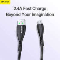 Awei CL-115 2.4A สายชาร์จแบบเร็ว1M Lightning Type-C Micro เพื่อ USB โทรศัพท์สายเคเบิลข้อมูลสายชาร์จสำหรับเร็ว Apple Androi