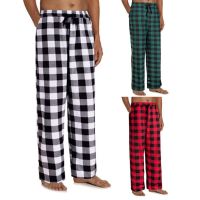 〖Gesh department store〗Plaid Pajama Pants Men Sleeping Pants Drawstring Elastic Waist Pajama Trousers Men Loose Long Pants штаны в клеткубрюки мужские