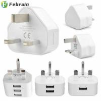 FEBRAIN ปลั๊ก Uk 3ปลั๊กอะแดปเตอร์1/2/3พอร์ตยูเอสบีคู่ชาร์จเครื่องชาร์จติดผนังสากลที่ชาร์จยูเอสบีอัจฉริยะบ้าน