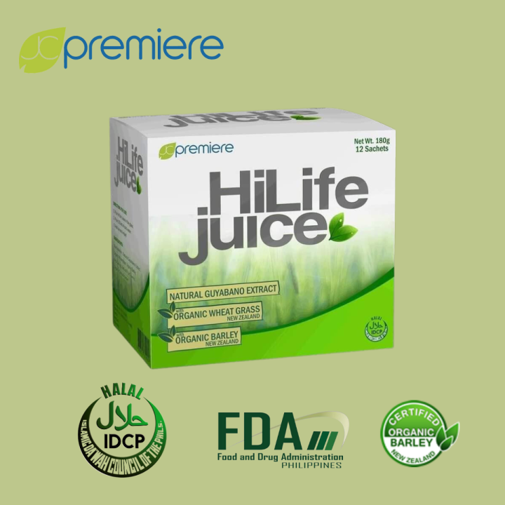 Hilife Juice Powdered Drink with Guyabano Extract, Wheat Grass and Organic Barley by JC Premiere