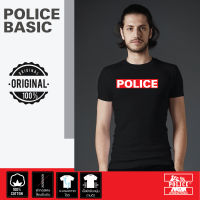 Police Bodysize เสื้อยืด Slim fit ทรงพอดีตัว สีขาว,ดำ,เทา ( รหัส : F581,B387,X118)