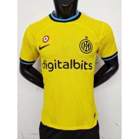 [ผู้เล่น] 2223 New Inter Milan Yellow Away Player Edition เสื้อฟุตบอลคุณภาพสูงเสื้อแขนสั้น Top