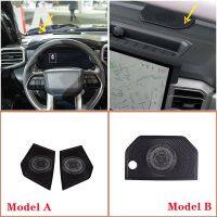 Stainless Steel Black Car Central Control Dashboard Speaker Mesh Cover Trim Sticker For Toyota Tundra 2022-2023 Auto Accessories