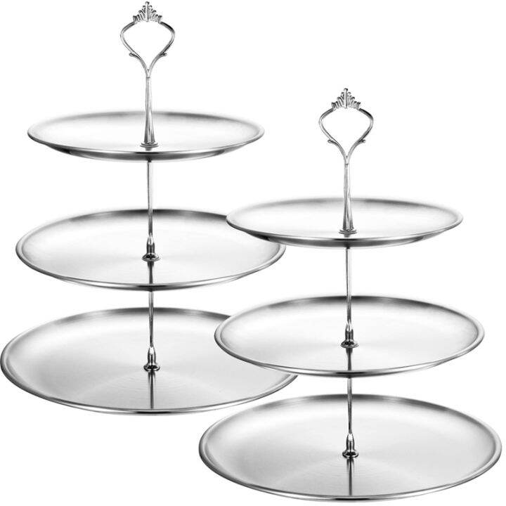 Stainless Steel Tiered Cupcake Stand 3 Tier Serving Tray Platters Table Display Cupcake Tower