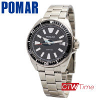 Pomar นาฬิกาข้อมือผู้ชาย สายสแตนเลส รุ่น PM73551SS0454 (สีเงินหน้าปัดดำ / ขอบดำเทา)