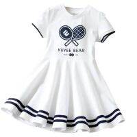 2023 Summer baby Girls under Dress Clothes white t-shirt dress girl sports running badminton teenager 3 4 5 6 7 8 9 10 12 year  by Hs2023