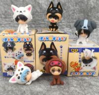 [AhQ ornaments] 5ชิ้น/เซ็ตอะนิเมะน่ารัก Gintama ตัวละครเป็นสุนัขรูปการกระทำของเล่นรุ่น