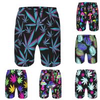 Mens swim shorts Colorful Psychedelic magic Mushrooms Quick Dry Summer Beach Trunks Swimwear hawaii Bathing Suits with Pockets
