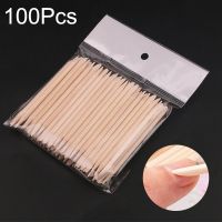 10/50/100Pcs Wooden Cuticle Pusher Remover Nail Art Design Orange Wood Sticks Rhinestones Dotting Removal Manicure Care Tools