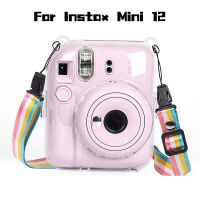 เคสโปร่งใสกันตกสำหรับกล้อง Fujifilm Instax Mini 12 Instax Instax Mini กระเป๋าเก็บคริสตัลกันรอยขีดข่วนพร้อม Tali Bahu Mini12