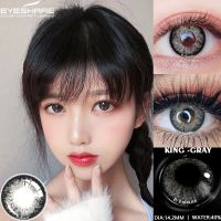 【COD&amp;สินค้าเฉพาะจุด】eyeshare lens คอนแทคเลนส์ KING BLack คอนแทคเลนส์ mini  คอนแทคเลนส์ดำ คอนแทคเลนส์แฟชั่นลาย สายตาปกติ ใส่สบาย（1คู่/2ชิ้น+ฟรีกล่อง）