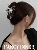 ℗ 2022 New Octopus Hairpin Headwear Punk Pearl Metal Gothic Cool Hair Claw Clip Hair Accessories for Women Jewelry