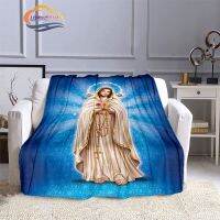 3D printing Christ Blankets Blessed Virgin Mary Fashion Flannel cashmere Blankets Fashion Religion Soft Bedspread sofa Blankets