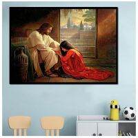 Jesus Samaritan Woman Religious Savior Painting Portrait Canvas Posters and Prints Living Room Christian Church Decoration