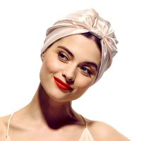 1PCS Satin Silk Salon Bonnet Women Night Sleep Cap Bath Towel Hair Dry Quick Elastic Hair Care Bonnet Head Wrap Hat Headwear Towels