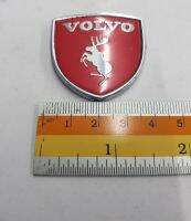 Pate Volvo แดง ขอบ เงิน คู่ งานเหล็ก 3.9CM